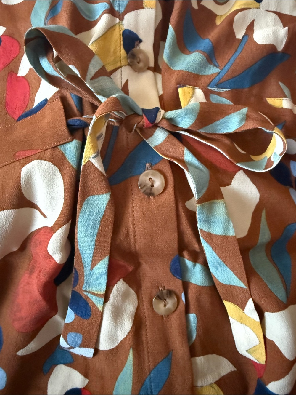 SEZANE Vicky Floral Button Down Toe Waist Dress Size 34 Size 2 - Picture 9 of 13